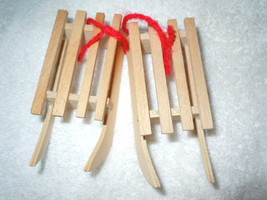 2 Wooden Sleighs Christmas Tree Ornaments  - $2.99