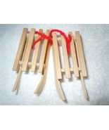2 Wooden Sleighs Christmas Tree Ornaments  - $4.07 CAD