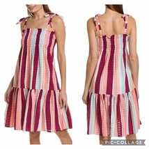 Tanya Taylor NWT Smocked Leandra Sleeveless Sundress Pink Stripe Size XL - $56.08