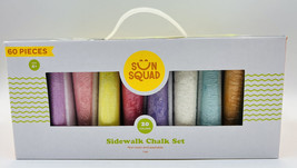 Sidewalk Chalk Set 20 colors 60 pcs Sun Quad Multicolor - £12.57 GBP