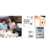 100 Full Sheets Sticker Paper for Laser &amp; Ink Jet Printers, 8.5&quot; X 11&quot; F... - $33.94 CAD