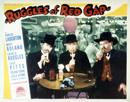 Charles Ruggles and Roland Young in Ruggles o Red Gap Drinking in bar Scene 16x2 - $69.99