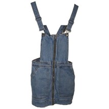 Womens Overall Denim Skirt Size Small Jean Jumper Full Front Zipper Wild Fable - £25.96 GBP