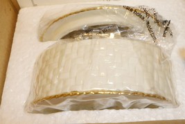 Charming Lenox Porcelain Trinket Box Weaved Pattern - $16.00