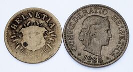 Switzerland Lot of 2 Coins (1850 5 Centime VG, 1895 10 centime XF) Nice - €36,15 EUR