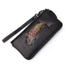 En s wallet retro genuine leather wallet for female new wristband zipper cell phone bag thumb200
