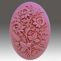 Ferns and Flowers - Detail of high relief sculpture,silicone mold, soap ... - $25.74