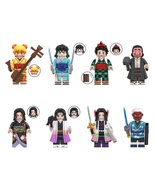 8pcs Demon Slayer Tanjiro Zenitsu Inosuke Urokodaki Muzan Kiriya Minifig... - £18.32 GBP