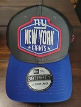 New York Giants New Era NFL Draft Trucker 39THIRTY Flex Hat-Gray/Black Size M/L - £20.58 GBP
