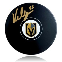 Keegan Kolesar Autographed Vegas Golden Knights Logo Puck COA Inscriptag... - $59.46