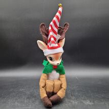 New Mr. Christmas Knee Hugger Pixie Reindeer Vintage Style Red White Str... - $19.78