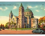 Nuovo Cattolica Cathedral st Louis Missouri MO Lino Cartolina S18 - $4.04