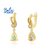 925 Sterling silver opal earrings pear 6*9mm 2.6ct fine gemstones for wo... - £47.07 GBP