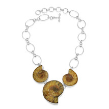 Collar de joyería de amonita de plata de ley hecho a mano con palanca - £46.43 GBP