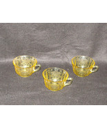 Vintage Amber Depression Glass Set of 3 Teacups - £23.24 GBP