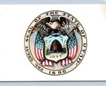 Great Seal Of Il Stato Di Utah 1896 Ut Unp Wb Cartolina M1 - $3.03