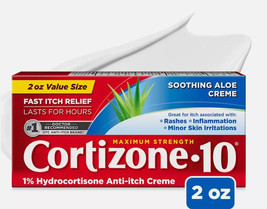 *2 Pack*    10 Maximum Strength Cream, 1% Hydrocortisone Anti-Itch, 2 oz - £12.65 GBP