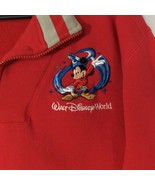 VINTAGE Disney Parks Men Sweatshirt 2XL Red Grey Walt Disney World 1/4 Z... - £17.09 GBP