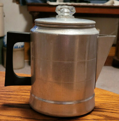 Vintage Coffee Pot Comet Aluminum USA Mid Century - £27.72 GBP