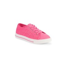 Steve Madden Jemmi Girls Low Top Lace Up Sneakers Size US 3 Hot Pink Canvas - $13.31