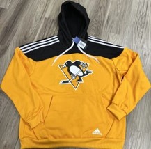 Adidas Pittsburgh Penguins Aeroready Hoodie Men’s Size Medium Yellow HM3026 NWT - £37.36 GBP