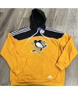 Adidas Pittsburgh Penguins Aeroready Hoodie Men’s Size Medium Yellow HM3... - £37.24 GBP