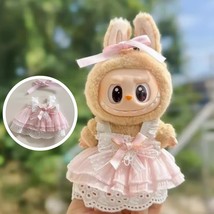 Elegant Pink Party Dress with Bandana for Labubu, Stylish Pink Party Dre... - $14.04