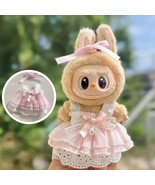 Elegant Pink Party Dress with Bandana for Labubu, Stylish Pink Party Dre... - $261.70 MXN