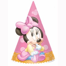 Minnie&#39;s 1st Birthday Party Favor Cone Hats 8 Per Package New - £5.58 GBP