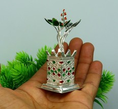 925 sterling silver holy basil Tulsi Plant rosary Plant puja article art... - £62.12 GBP