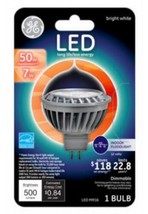 GE Lighting 93095551 LED Flood Light Bulb, Bright White, Clear, MR16, 500 - £9.00 GBP