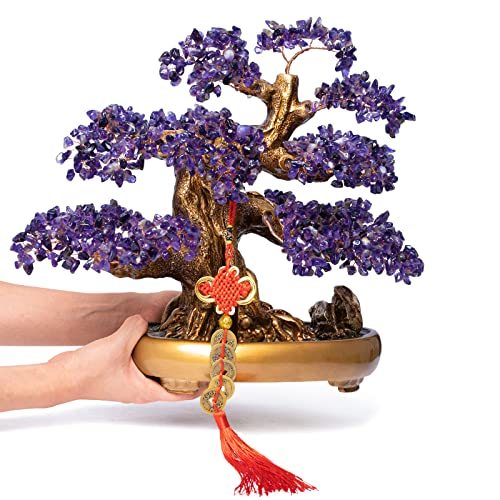 Primary image for Natural Amethyst Gemstone Crystal Bonsai Tree of Life Large Feng Shui Money Chak