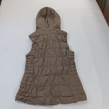 Be By Blanc Noir Vest Hooded Women's M Brown Quilted Full Zip Pockets Insulated image 2