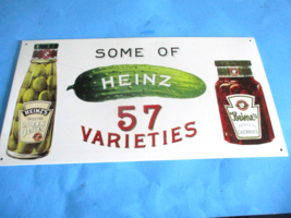 HEINZ&#39;S 57 VARIETIES METAL SIGN 16&quot; X 8.5&quot; EXCELLENT CONDITION CHERRIES ... - $165.24 MXN