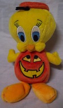 Wb Looney Tunes Halloween Tweety Bird In Pumpkin Costume 8&quot; Stuffed Animal Toy - £14.30 GBP