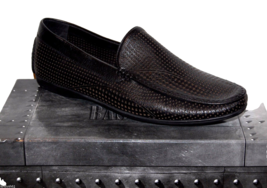 Basconi Men&#39;s Black Leather Driving Moccasins Shoes Size US 12 EU 45 - $149.24