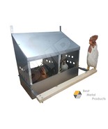 2 HOLE HEAVY DUTY 23ga GALVANIZED CHICKEN NESTING LAYING ROOST BOX 0300107 - $85.95