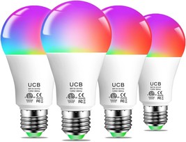 Ucb Smart Light Bulbs 130W Equivalent, Color Changing Light Bulb, Work, 4Pack - £33.63 GBP