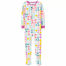 Toddler Girls Footed Pajamas White with Heart Print Size 2T CARTERS $20 - NWT - £4.22 GBP