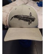 Rep Your Water Trout Fish Fishing Hat Gray SnapBack Fish Cap Outdoor - £11.32 GBP