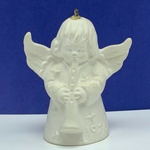 Goebel birthday angel ornament Christmas bell figurine hummel 1976 Flute vtg mcm - £19.68 GBP