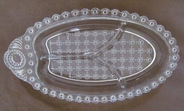 Vintage Depression Clear Glass Condiment Candy Dish 10&quot;X 5.5&quot; - £27.12 GBP