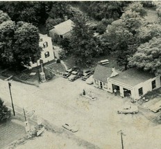 Aerial View Moser Amoco Service Station Cabot Pennsylvania PA 1940s B&amp;W ... - £31.16 GBP