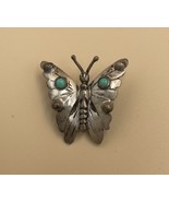 Vintage Marked Sterling Silver Turquoise Butterfly Pin Brooch Mexico - $1,571.48 MXN