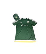 adidas Men&#39;s Portland Timbers Pregame Short-Sleeve Jersey And Hat Green,... - $28.50