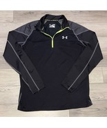 Under Armour Cold Gear Black w/Green Trim 1/4 Zip Fitted XRun w/Netting ... - £15.31 GBP