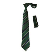 Mens Narrow Tie/Hankie Set Microfiber Silky Vito Rofolo VTR-99 Hunter Green image 2