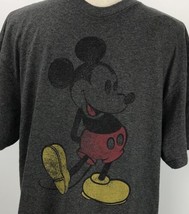 Disney Mickey Mouse Classic Vintage Distressed Look T Shirt Large Charcoal - $14.99