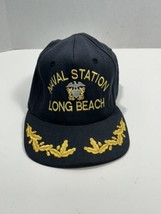Naval Station Long Beach Embroidered W/ Naval Academy Metal Pin Black Ha... - $39.19
