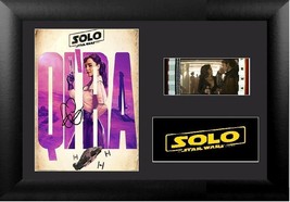 Solo A Star Wars Story 35 mm Film Cell Display Framed Signed Emilia Clarke Qi&#39;ra - £11.71 GBP